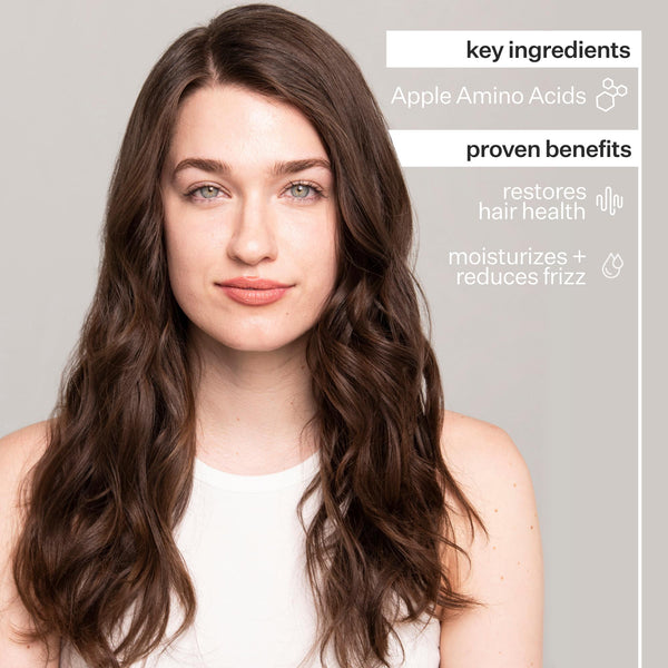 Infographic describing ingredients and benefits of Act+Acre 1% Vitamin B-5 Fine Hair Conditioner