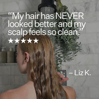 Infographic with review of Act+Acre Showerhead Filter