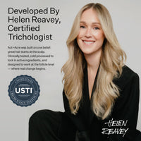 Image of Helen Reavey and USTI on a gray background.