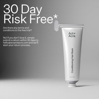Act+Acre Conditioning Hair Mask with text reading "30 Day Risk Free*"