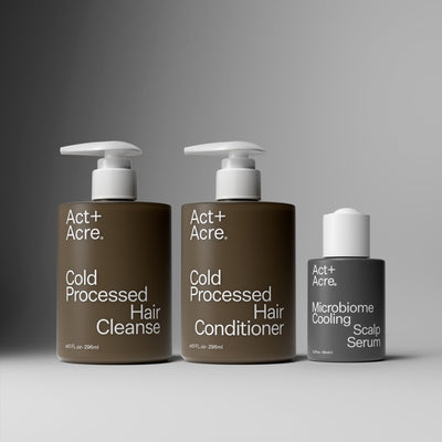 Act+Acre Hair Cleanse, Conditioner, Microbiome Cooling Scalp Serum 