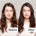 Before/After of woman with long dark hair, showing hair progress from using Act+Acre Jumbo Hair Cleanse