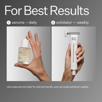 Infographic of how to achieve the best results when using Act+Acre Scalp Relief System