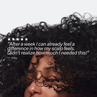 Consumer quote in front of model image with dark hair 