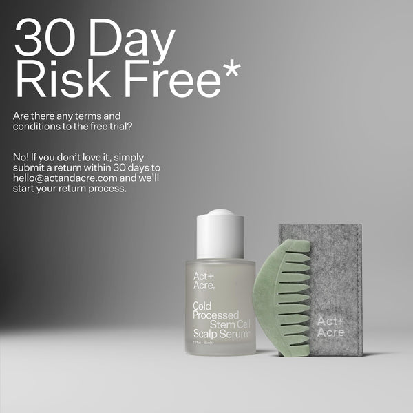 Act+Acre Stem Cell Gua Sha System with text reading "30 Day Risk Free*"