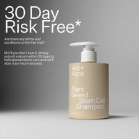 Act+Acre Stem Cell Shampoo with text reading "30 Day Risk Free*"