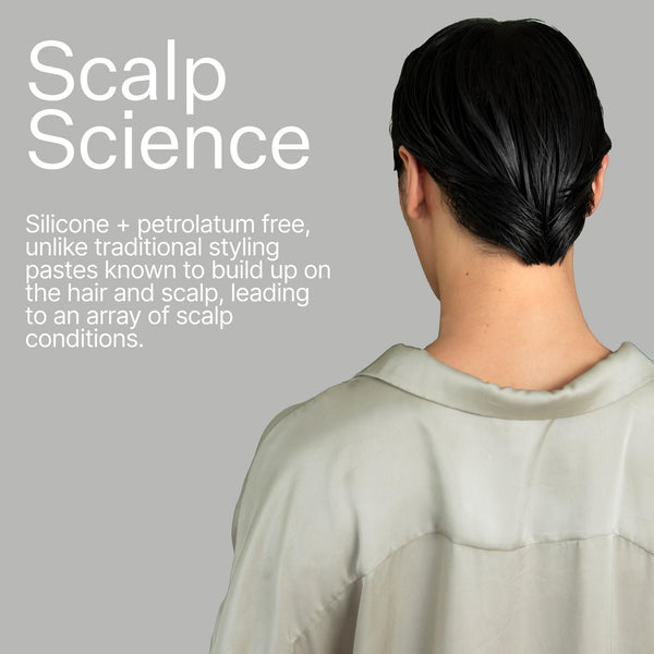 Infographic describing the scalp science of Act+Acre Styling Paste